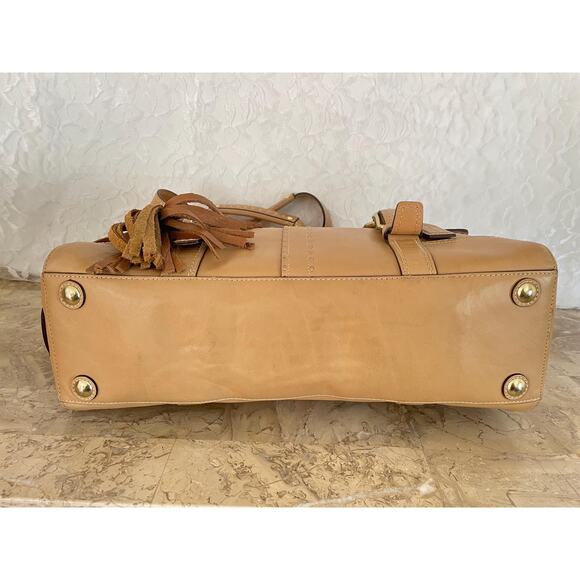 Coach Hampton Flap stitched tan Bag 11546 Satchel/Carryall - Picture 6 of 9